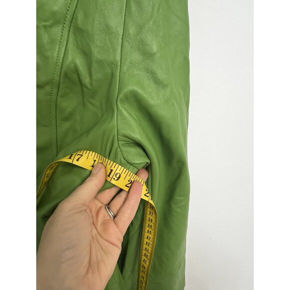 Susan Bristol Vintage Genuine Green Soft Leather  Blazer Jacket Sz 10 - Picture 6 of 11